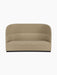 Front-on view of the Tearoom Sofa, High Back, upholstered in a beige Audo Bouclé 02 fabric, on a black background.