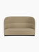 Front view of the Tearoom Sofa, High Back in a sandy-coloured Audo Bouclé 02 fabric, against a solid black background.