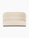Front view of the Tearoom Sofa, High Back in light Logan Jasmine fabric. It features a high, enveloping back and black base.