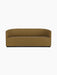 Front view of the Tearoom Sofa, featuring a seamless curved back and upholstered in a golden-brown Audo Bouclé 06 fabric