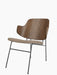 The Penguin Lounge Chair in walnut with a Logan Flint upholstered seat on a slender, powder-coated steel frame.