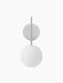 The TR Bulb, Suspended Wall Lamp in polished steel, seen front-on. It has a round backplate and a spherical, opal glass bulb.