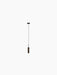 Front view of the Tubulaire Pendant Lamp (H24) in reeded, bronzed brass aluminium, hanging from a black cord and rose.