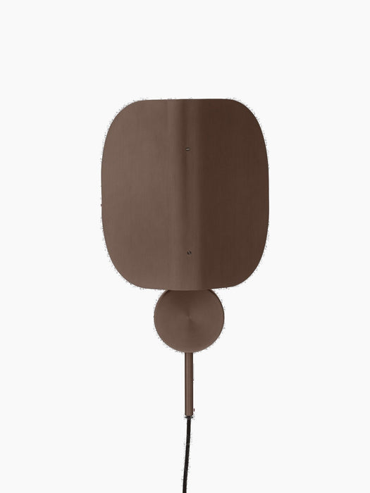 Front view of the Wing Wall Lamp in a bronzed aluminium finish. The lamp is shown switched off against a black background.