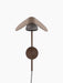 A front-on view of the Wing Wall Lamp in Bronzed Aluminium, shown turned off against a black background.