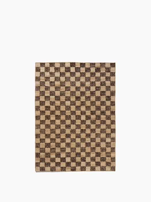 Check Wool Jute Rug