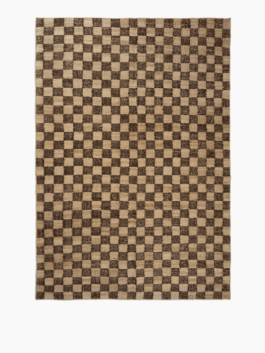 Check Wool Jute Rug