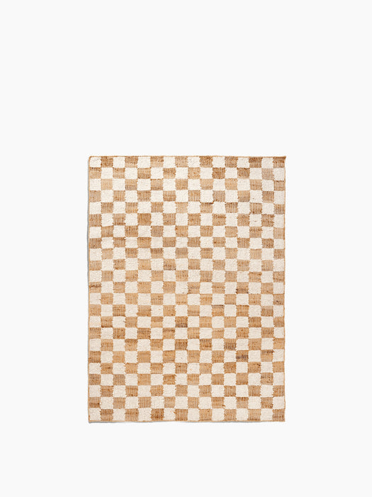 Check Wool Jute Rug