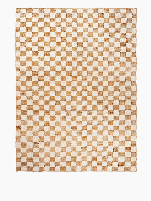 Check Wool Jute Rug
