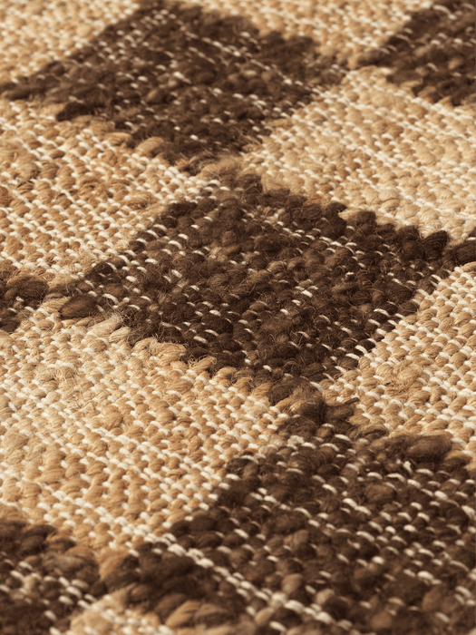 Check Wool Jute Rug