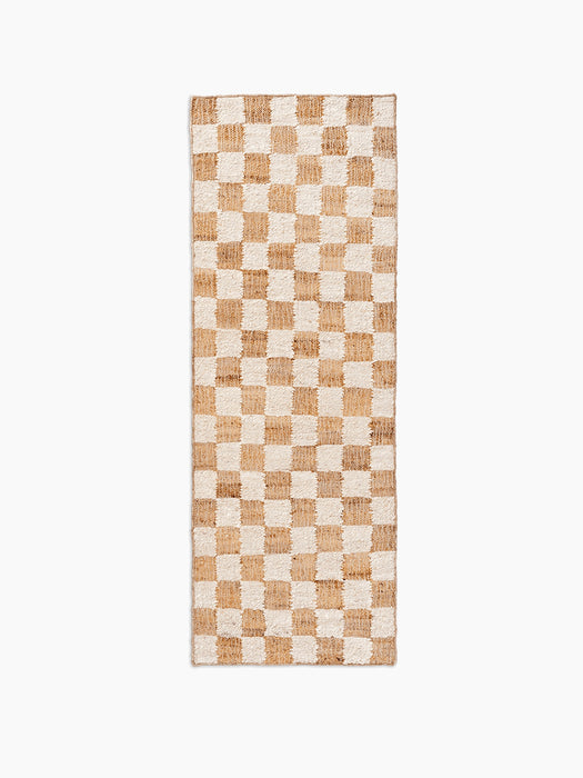 Check Wool Jute Runner