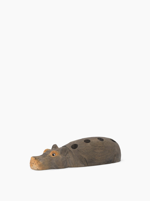 Hippo Hand-Carved Pencil Holder