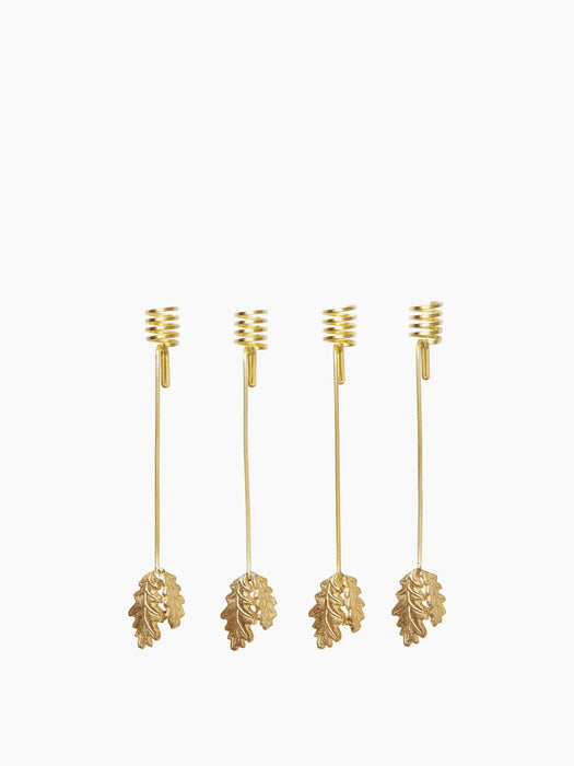Oak Leaf Christmas Tree Holders - Set of 4