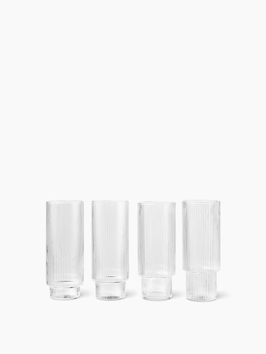 Ripple Long Drink Glasses - Set of 4