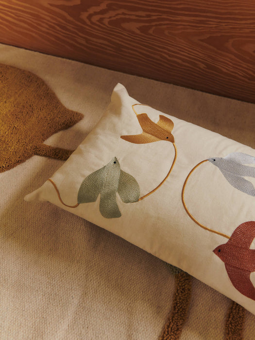 Swif Bird Embroidered Cushion - Rectangular