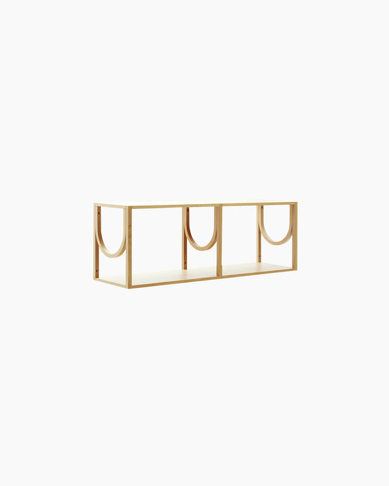 Arch Shelf — Low, Lacquered oak