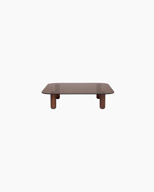 Big Sur Coffee Table Low — Large, Smoked glass_Smoked oak