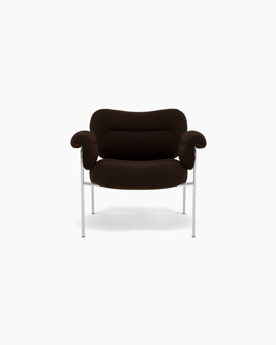 Bollo Lounge Chair — Megan Coffee 46_Polished SS