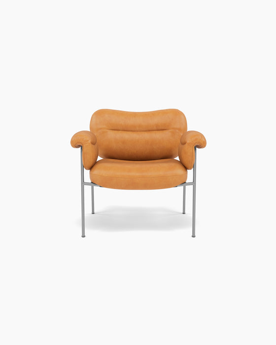 Bollo Lounge Chair — Vintage Cognac_Brushed SS