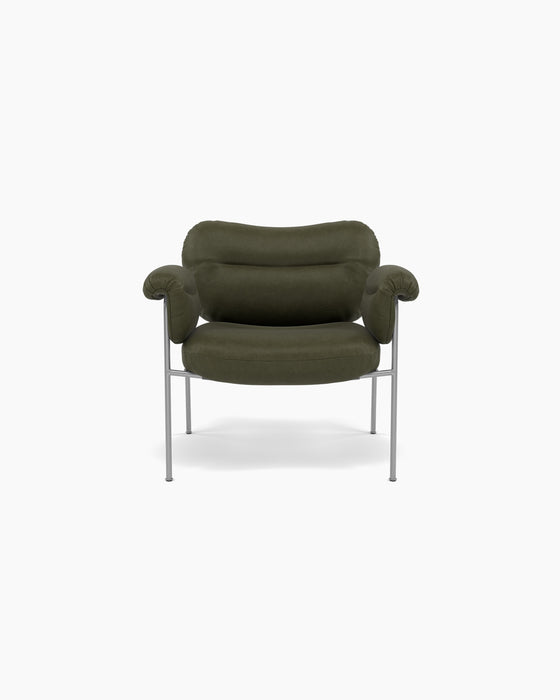 Bollo Lounge Chair — Vintage Olive_Brushed SS