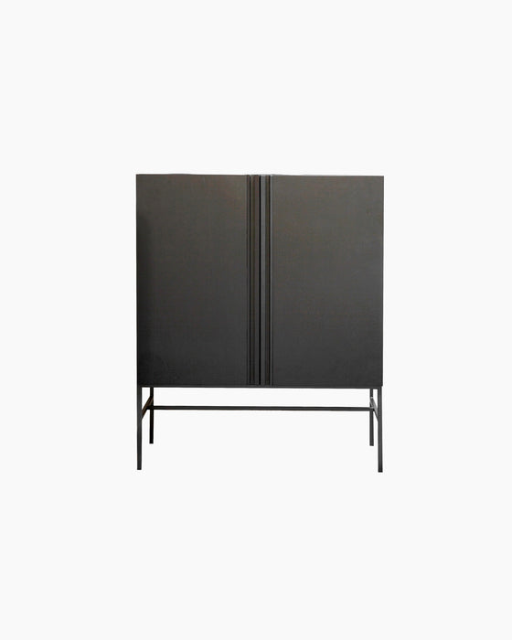 Boss Cabinet 2 Doors — High, RAL9005_Black oak