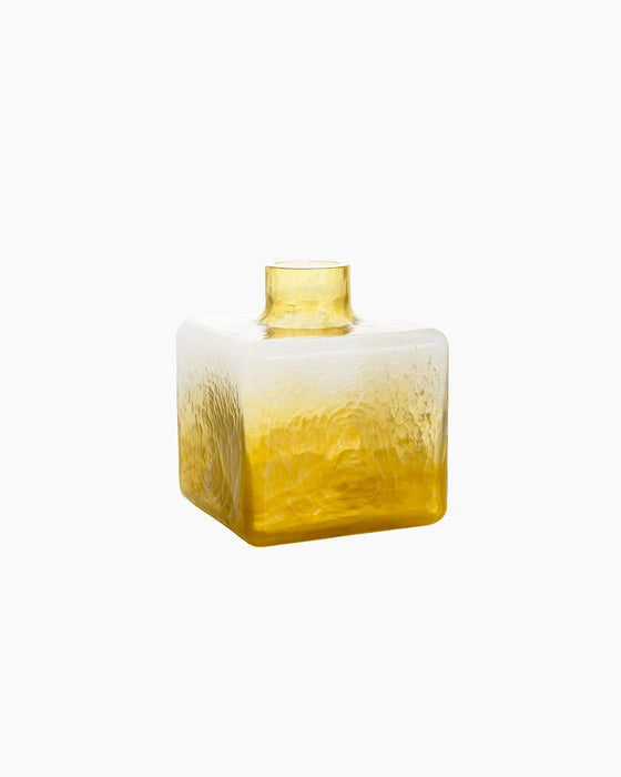 Cube Vase — Large, Ochre glass
