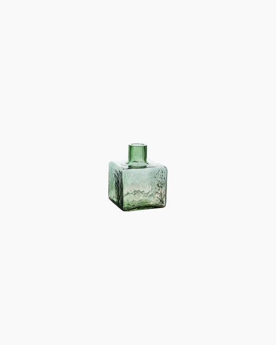 Cube Vase — Small, Green glass