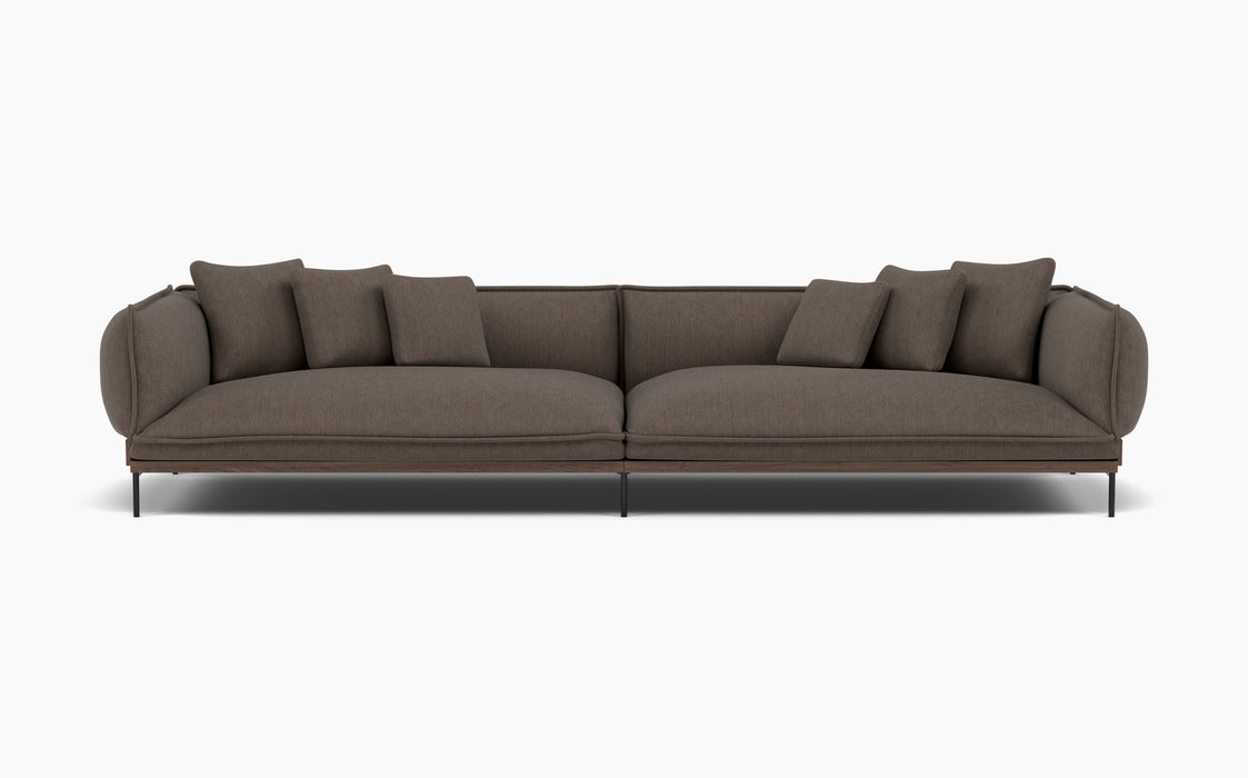 Jord Modular Sofa — Configuration 1, Moss 0004_Lacquered walnut_RAL9005