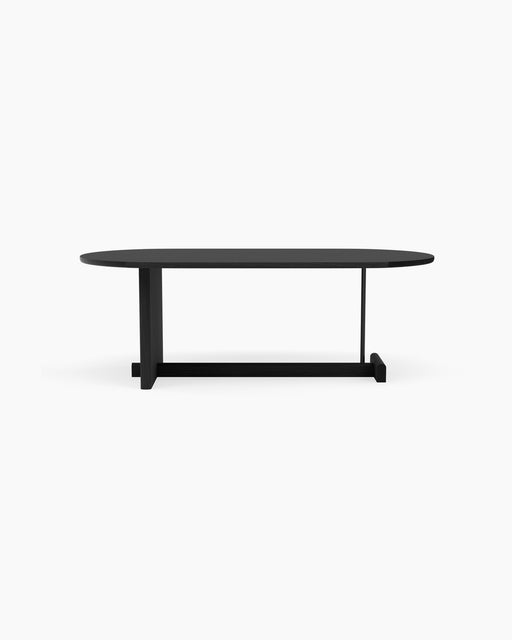 Koku Coffee Table Oval — High, Black oak_RAL9005