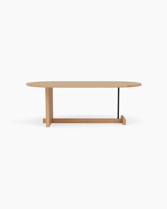 Koku Coffee Table Oval — High, Lacquered oak_RAL9005