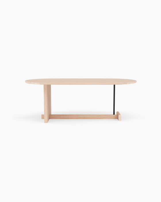 Koku Coffee Table Oval — High, Light oak_RAL9005