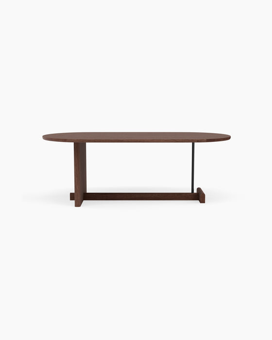 Koku Coffee Table Oval — High, Smoked oak_RAL9005