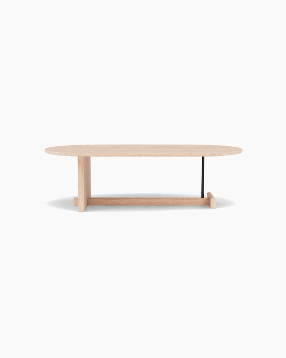 Koku Coffee Table Oval — Low, Black oak_RAL9005