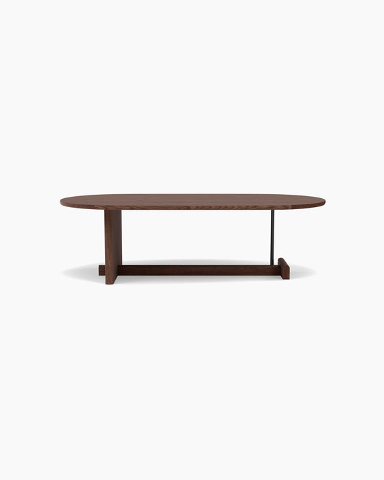 Koku Coffee Table Oval — Low, Lacquered oak_RAL9005