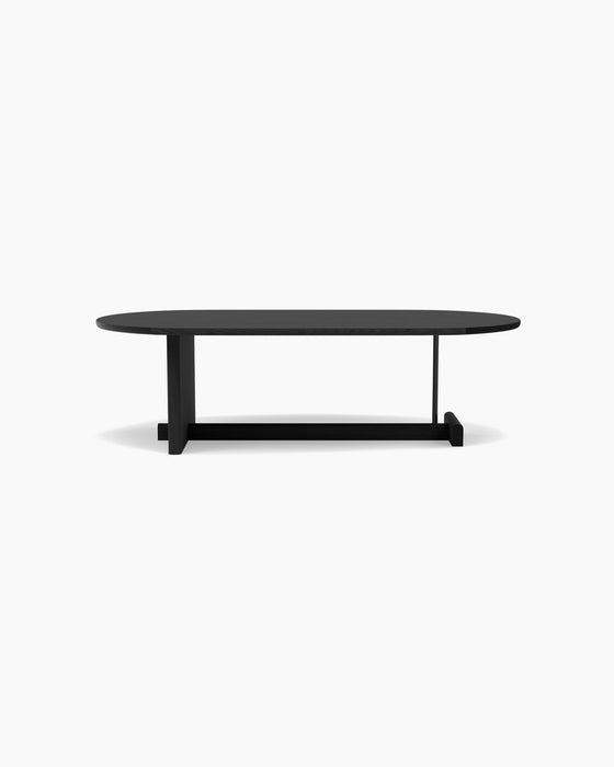 Koku Coffee Table Oval — Low, Smoked oak_RAL9005