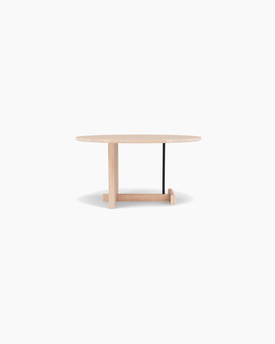 Koku Coffee Table Round — High, Light oak_RAL9005