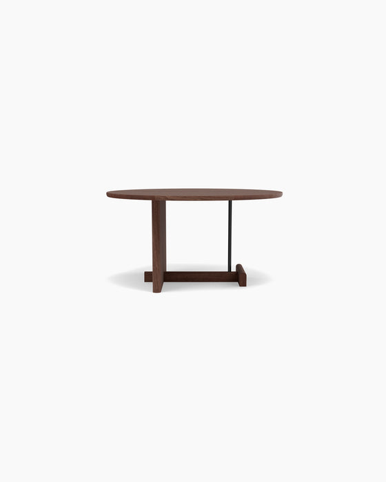 Koku Coffee Table Round — High, Smoked oak_RAL9005