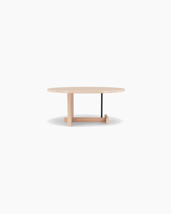 Koku Coffee Table Round — Low, Light oak_RAL9005
