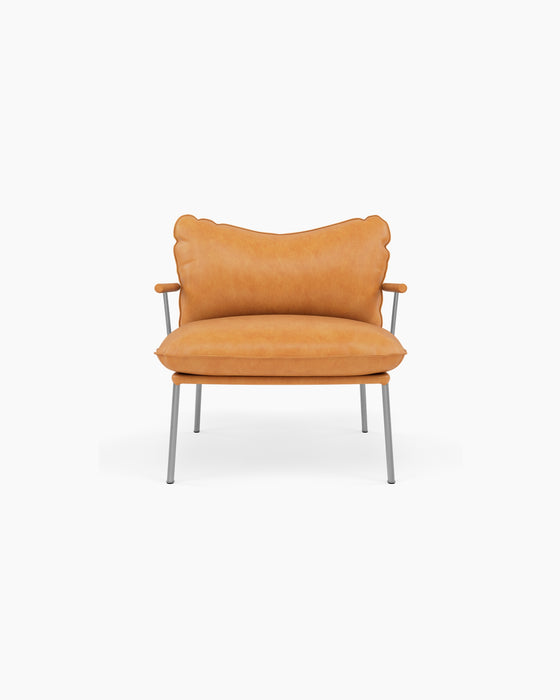 Pico Lounge Chair — Vintage Cognac_Brushed SS