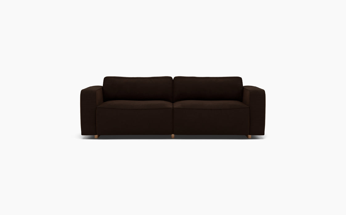 Supersoft Modular Sofa — Configuration 1, Megan Coffee 46_Lacquered oak