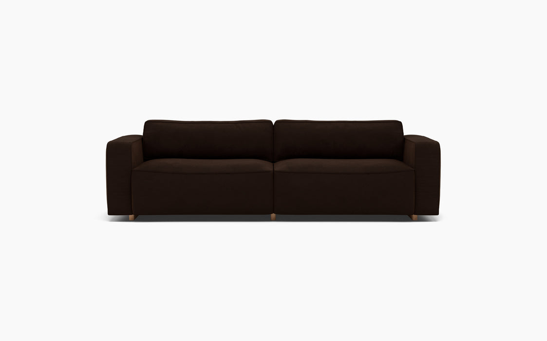 Supersoft Modular Sofa — Configuration 2, Megan Coffee 46_Lacquered oak