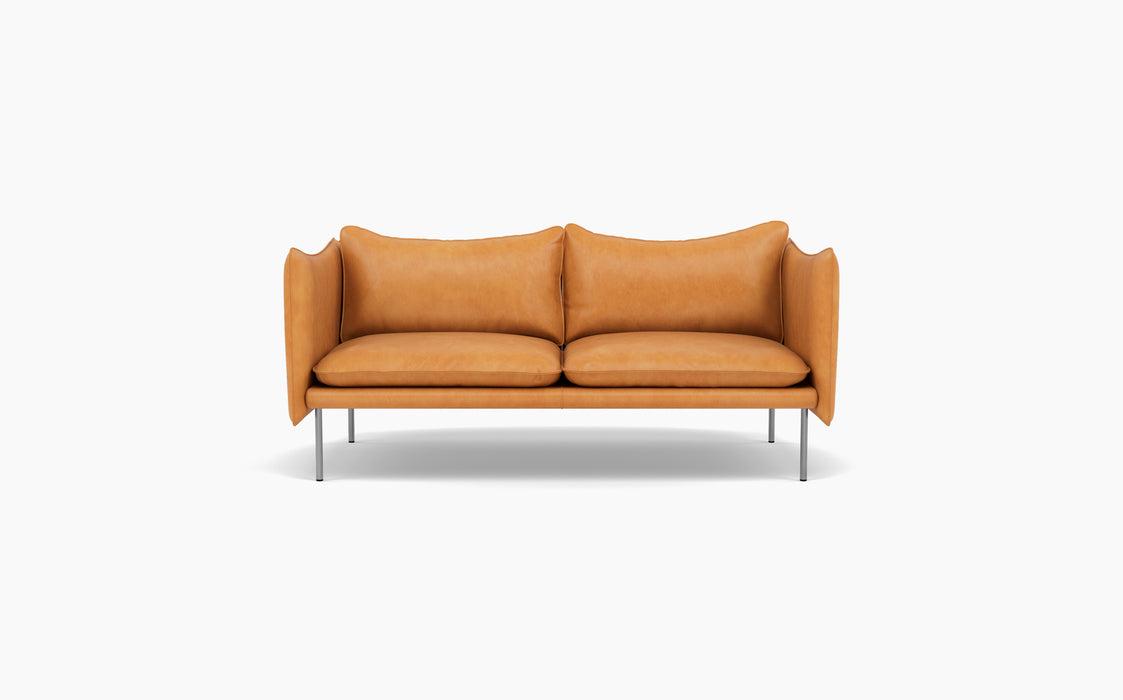 Tiki 2 Seater Sofa — Vintage Cognac_Brushed SS