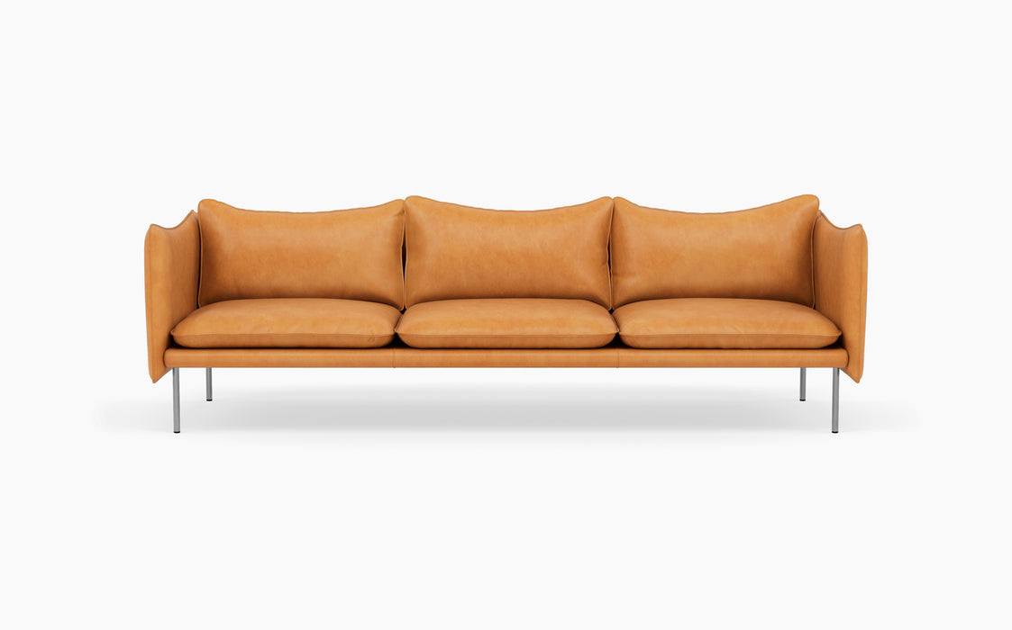 Tiki 3 Seater Sofa — Vintage Cognac_Brushed SS