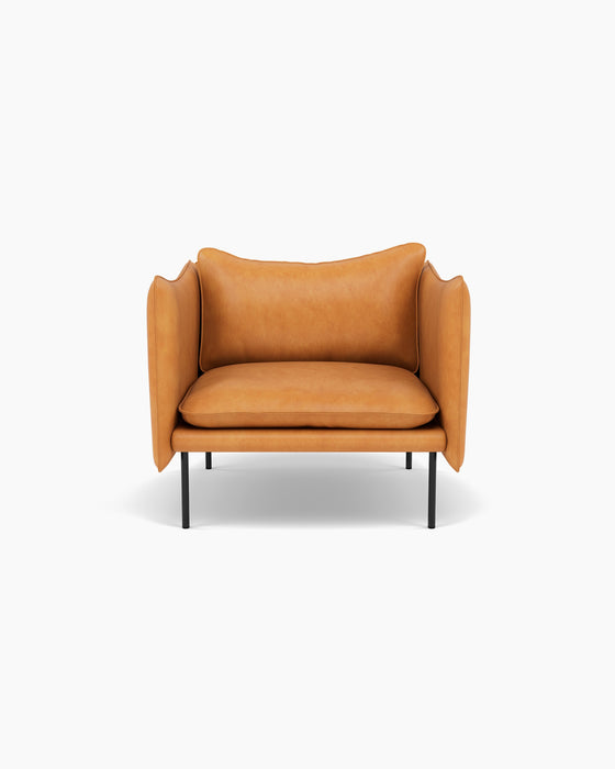Tiki Lounge Chair — Large, Vintage Cognac_RAL9005