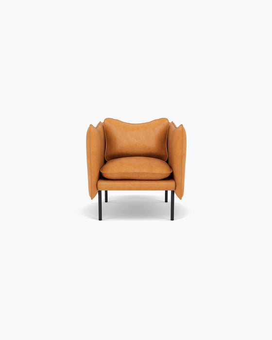 Tiki Lounge Chair — Small, Vintage Cognac_RAL9005