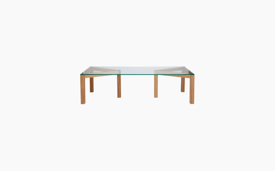 Winwin Coffee Table — Lacquered oak_Clear glass