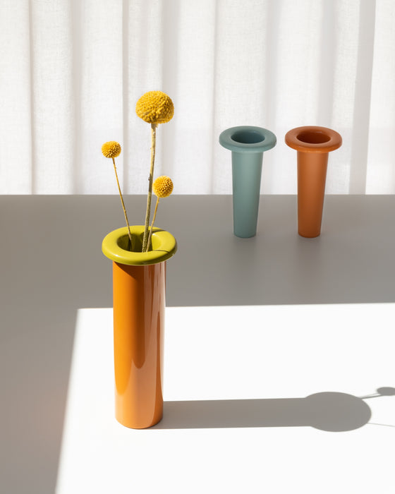 Bouquet bouquet vase lamp green caramel light blue - ambient