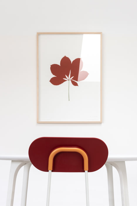 First mariolina white red bordeaux orange leaves serigraphy - ambient