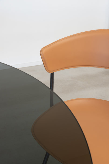 Officina officina anthracite smoked glass natural leather - ambient