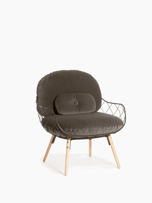 Piña pina lowchair natural ash bronze velvet lumbar cushion - studio
